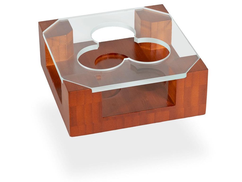 Stövchen aus Holz und Glas, Teewärmer, Rechaud für Teekanne, für 1 Teelicht, 2 Teelichter, 3 Teelichter