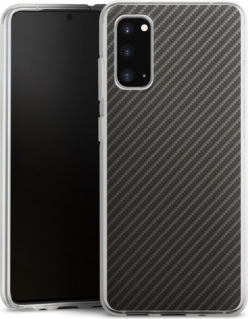 DeinDesign Handyhülle für Samsung Galaxy S20 Silikon Hülle Case Smartphone Schutzhülle Carbon Metallic Look Muster