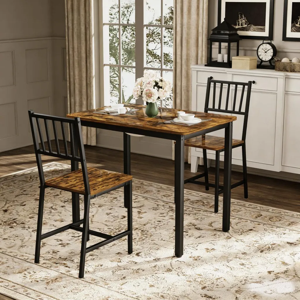 Table à manger compacte industrielle pour optimiser votre coin repas 90cm - 3