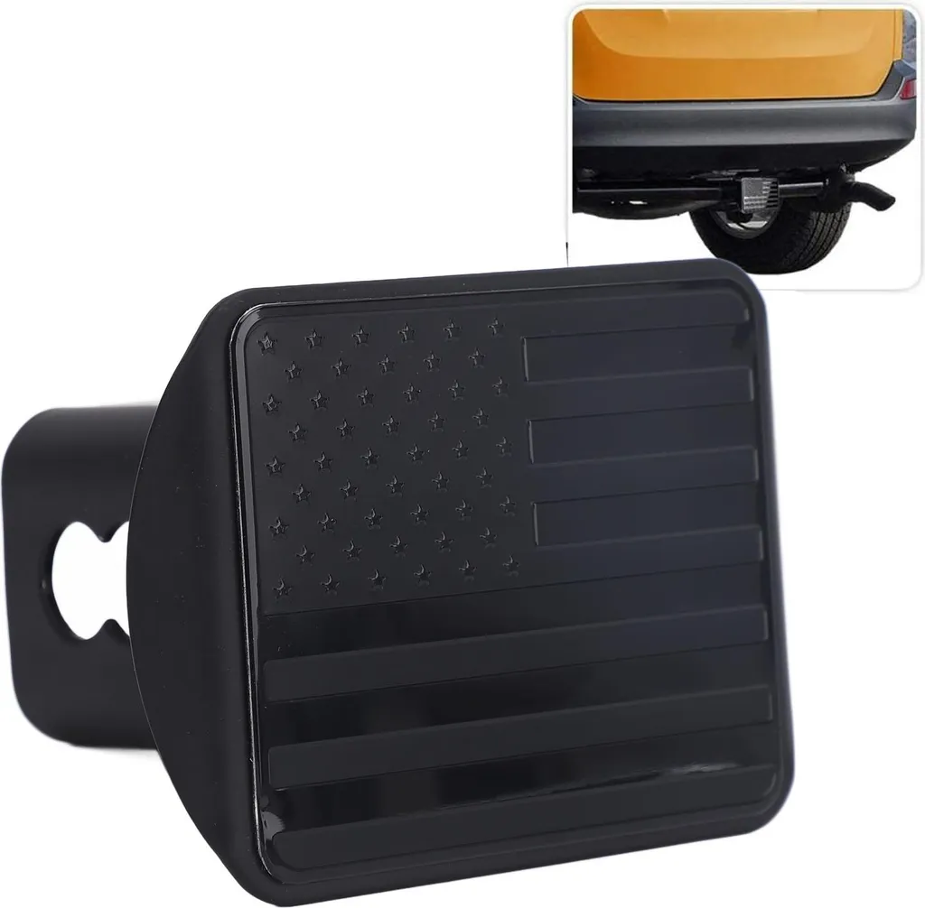 Protection de tube d'attelage carrée pour SUV et voiture drapeau USA