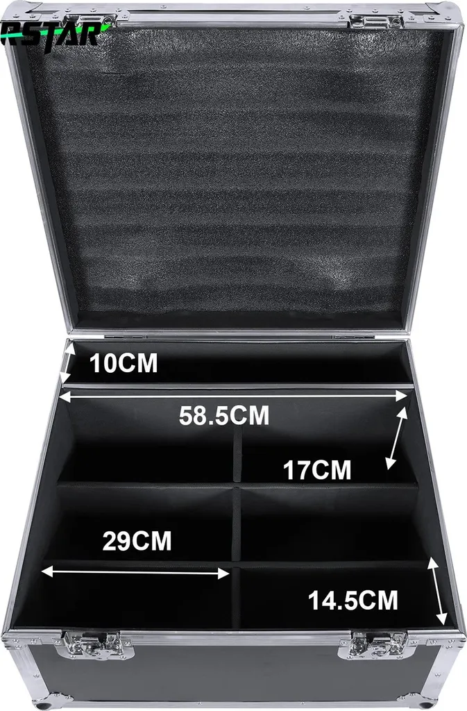 Protection totale pour 6 lumières de par, valise de vol noire anti-chocs