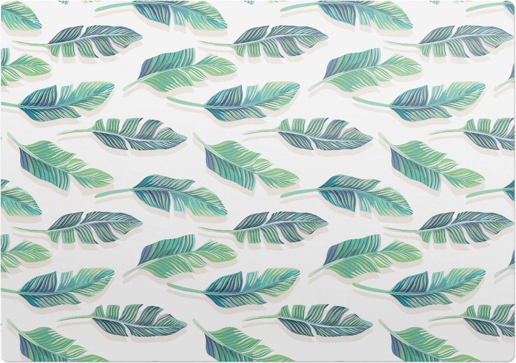 Tropische Blätter – Bodenschutzmatte – Stuhlunterlage 100x100 cm – Rutschfest – Hartbodenmatte