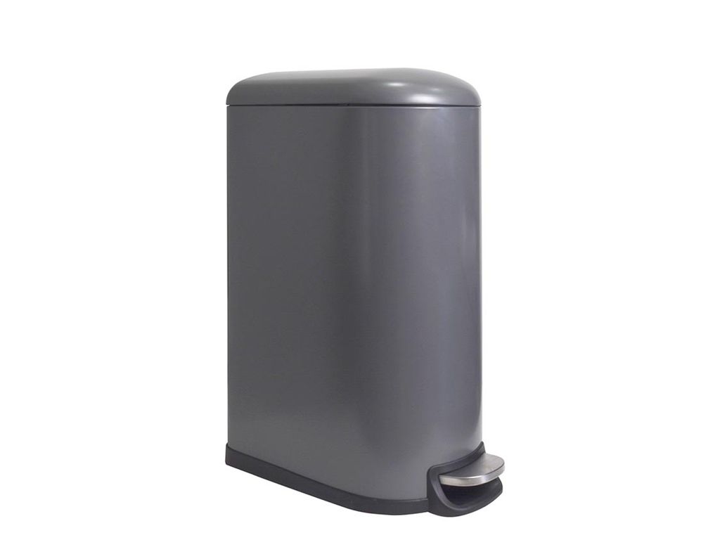 Perel Metall-Tretabfalleimer mit herausnehmbarem Eimer, solide rutschfeste Basis und verstärktes
