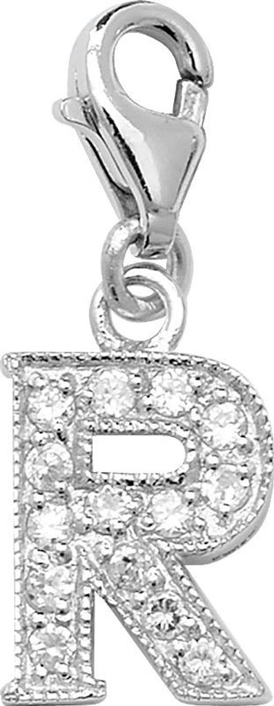 Süß 925 Sterling Silber Buchstaben / Initiale Damen - Anhänger mit Zirkonia; TRS35307LTR