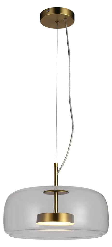 Suspension LED Italux CASTE 10W Finition Laiton avec Éclairage Tamisé