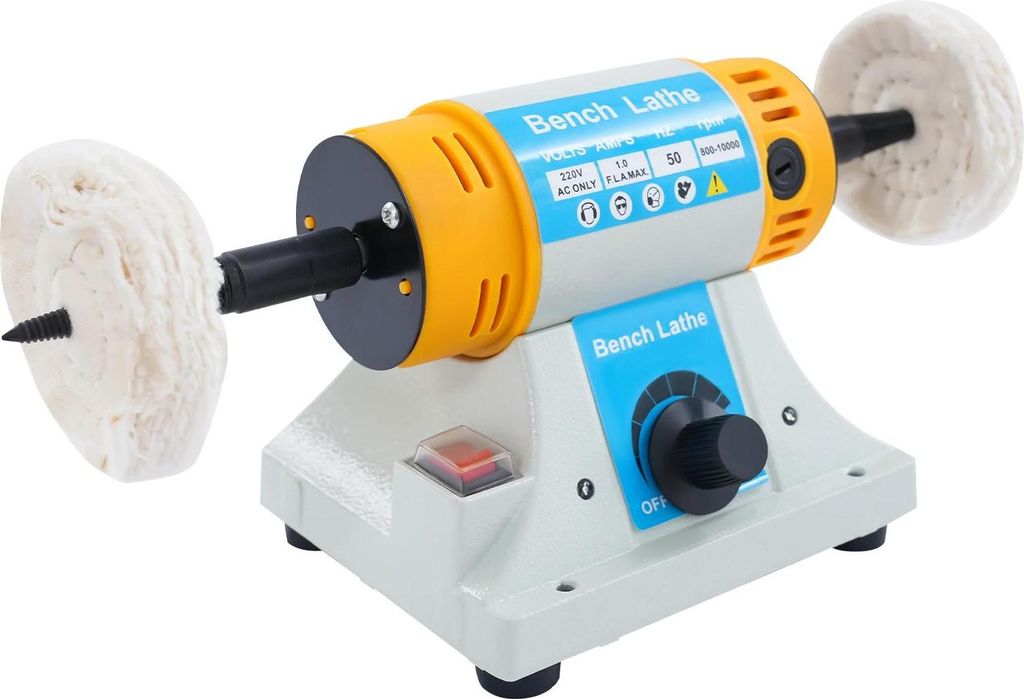 Poliermaschine mit einstellbarer Drehzahl, Tisch-Schleif- und Poliermaschine, 320 W 50 Hz, orange, zum Schleifen und Polieren