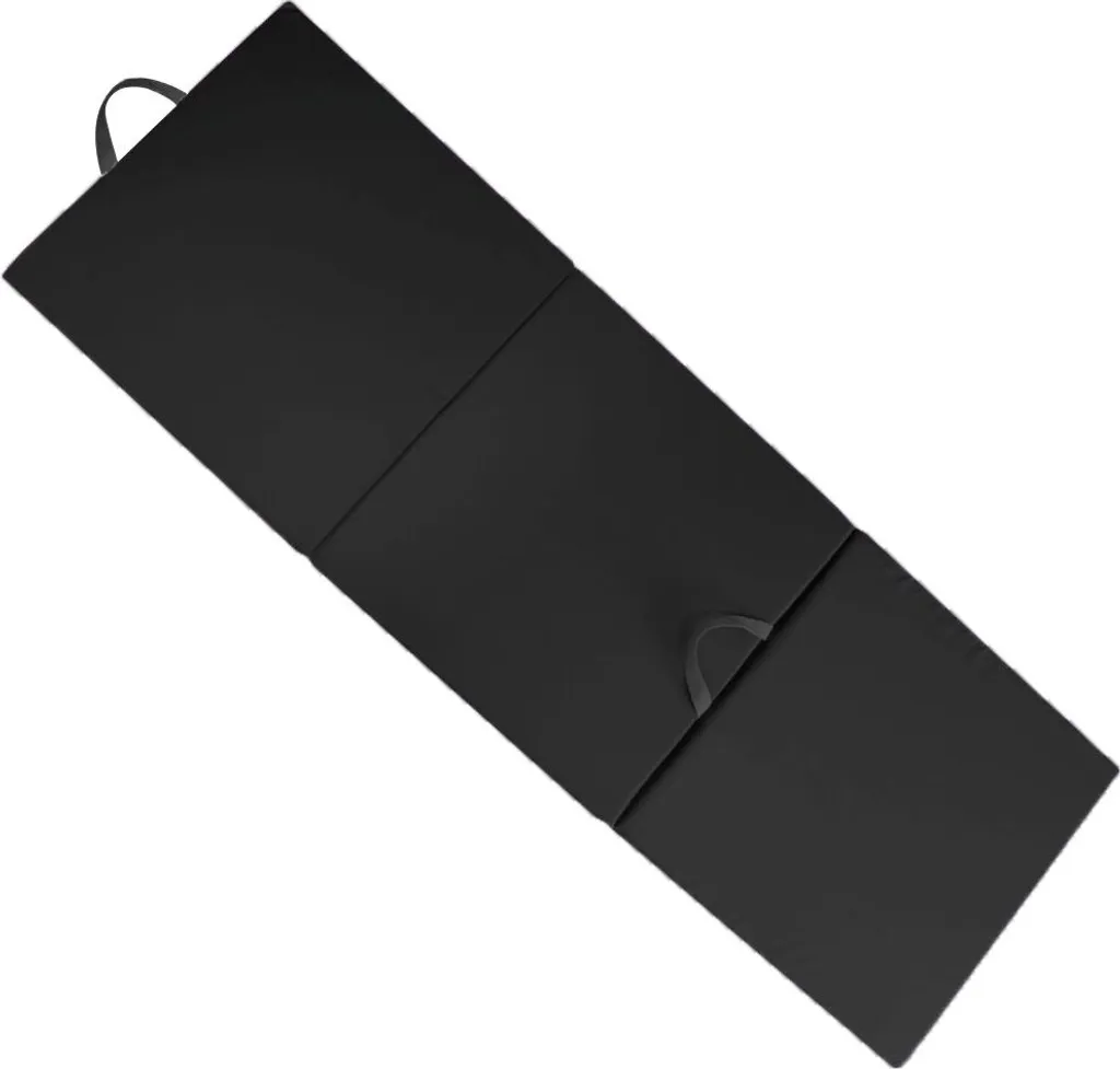 Matelas de gym 180 cm pliable 3 volets noir haute densité pour fitness