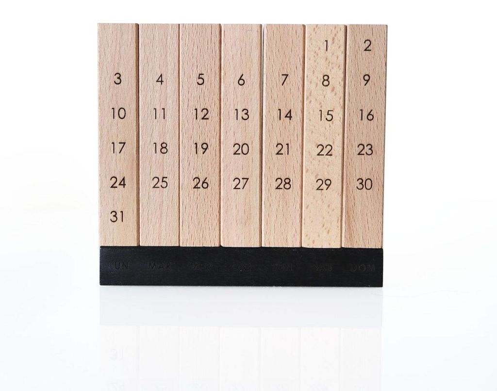 er Holz-Schreibtischkalender mit Magneten