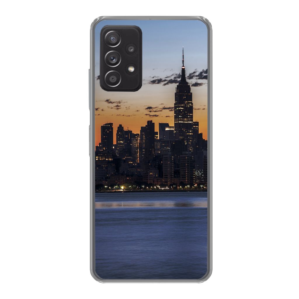 MuchoWow Handyhülle Schutzhülle Hülle für Samsung galaxy a73 New York - Skyline - Amerika Silikon Softcase Handy Hülle - Handyhülle