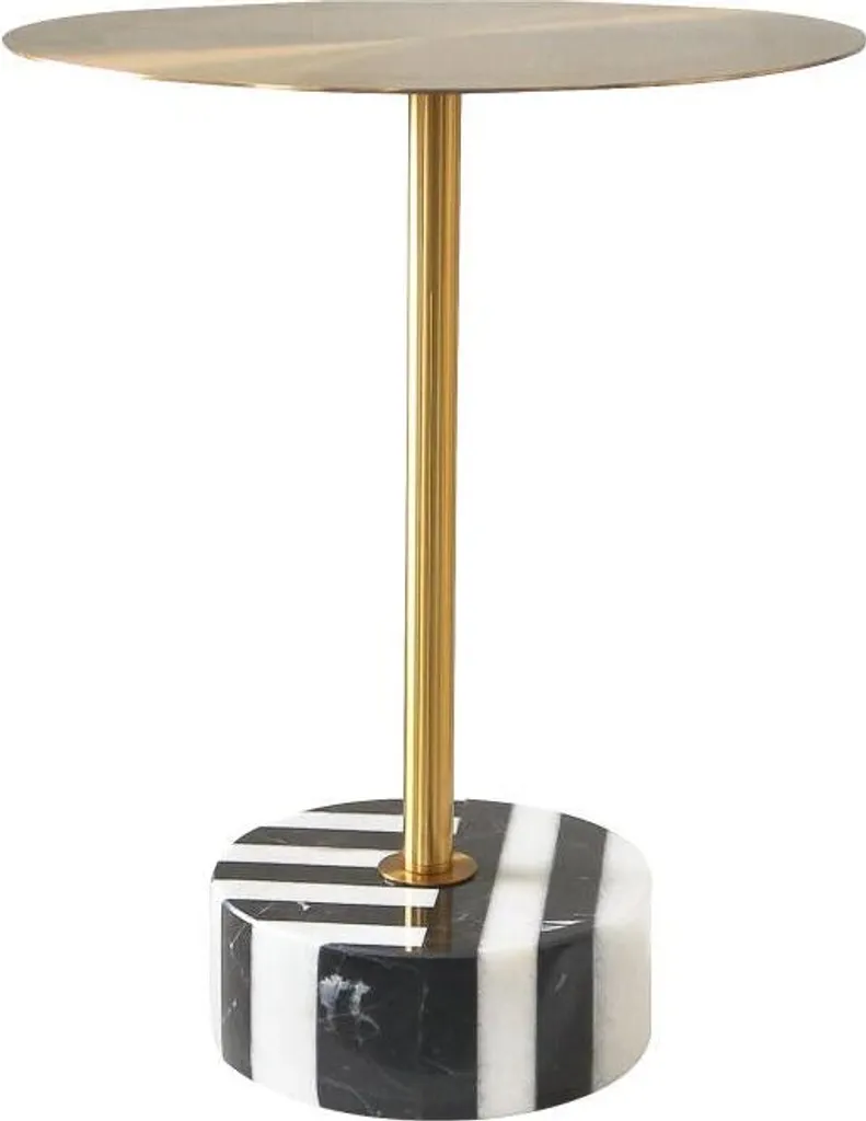Bout de canapé design Modig 35x53cm Métal Doré et Plateau Bicolore
