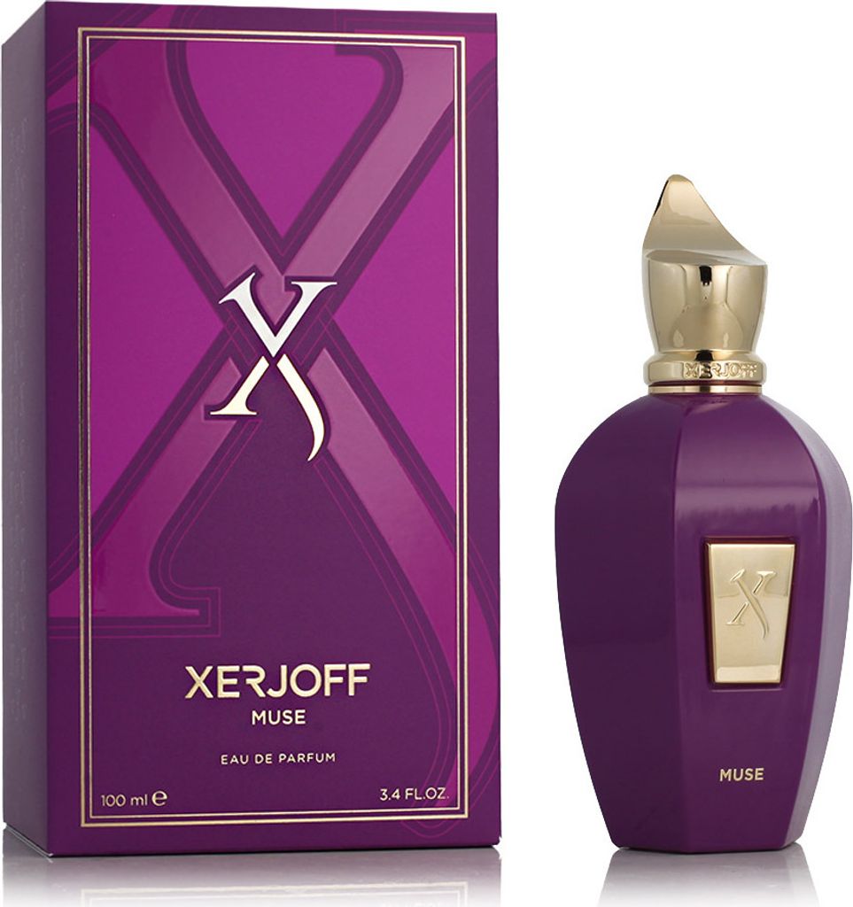 A perfume bottle and its box are displayed against a white background.
