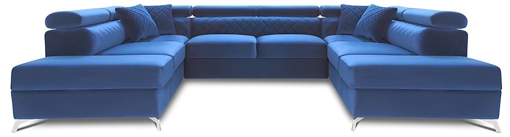 Wohnlandschaft Bettfunktion Stoff Ecksofa U-Form Couch Design Polster Textil Neu