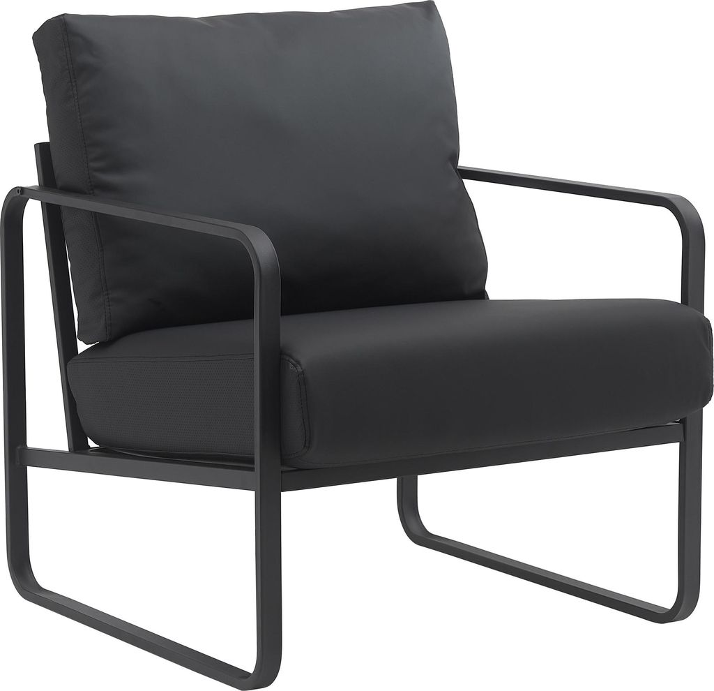 CLP Lounger Manea mit Metallgestell schwarz Kunstleder Produktbild 