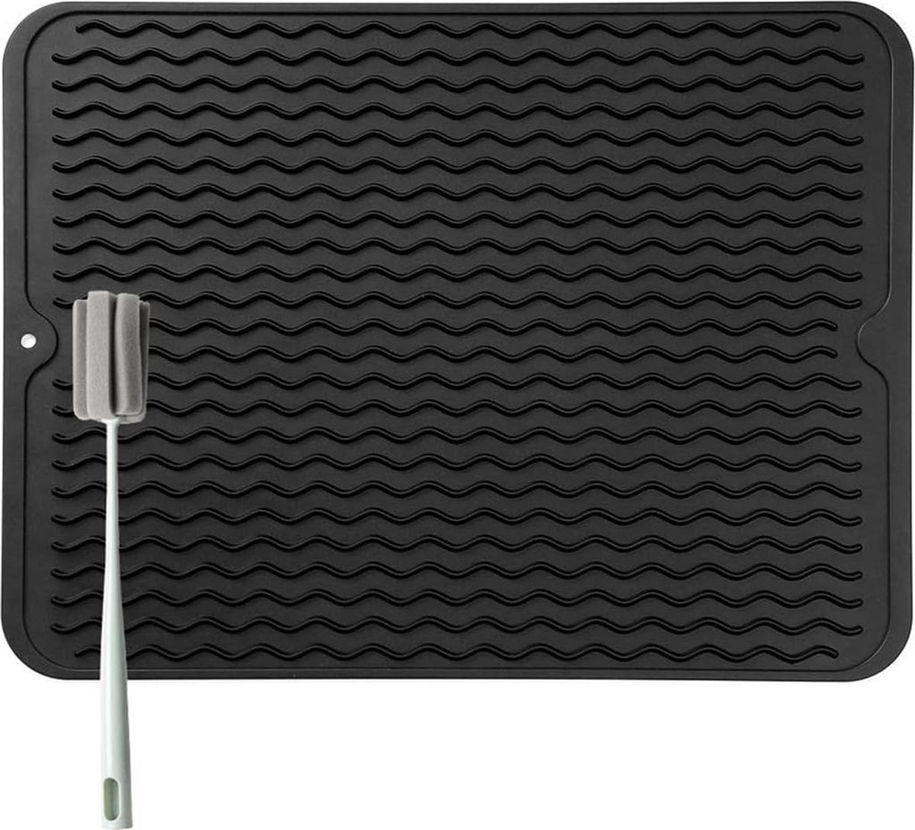 Silikon Abtropfmatte fš¹r Geschirr - 50 x 40 cm Abtropfmatte fš¹r Geschir, BPA-frei, Geschirr Trockenmatte, Hitzebest?ndig, Rut