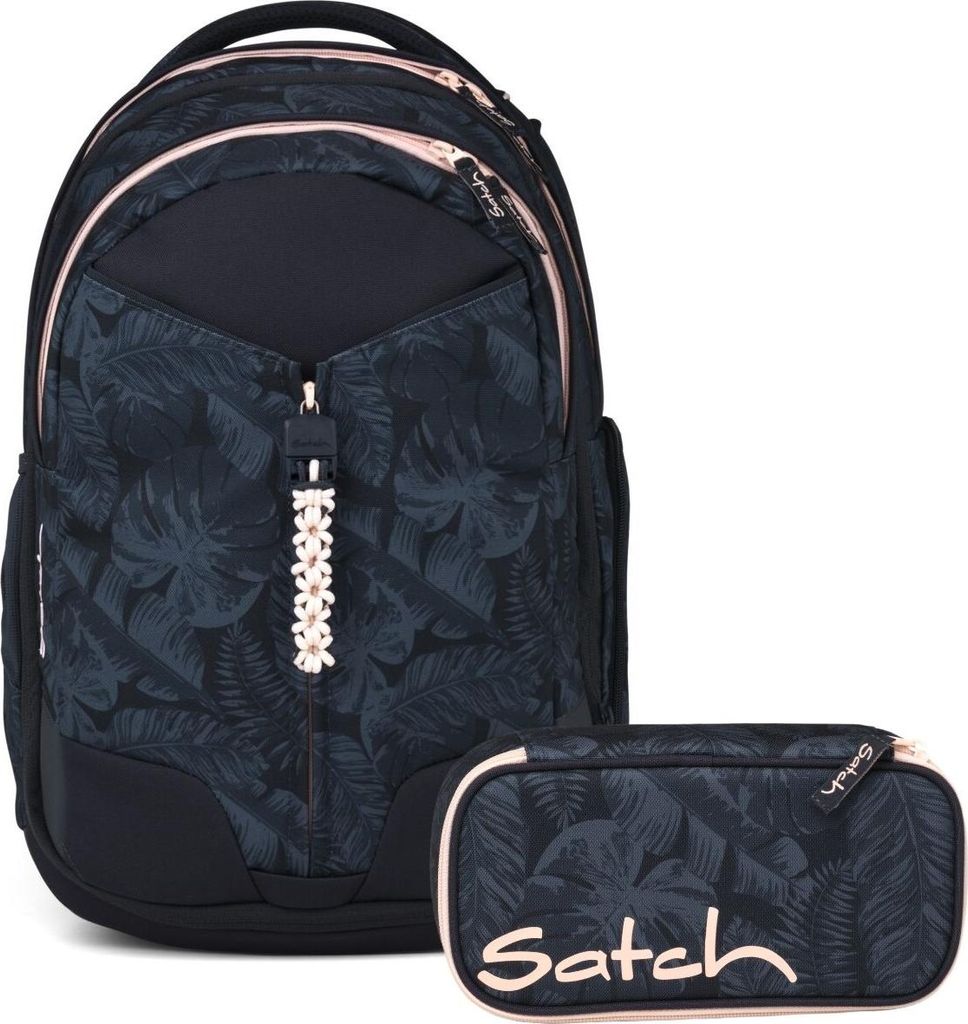 Satch, Schulrucksack-Set MATCH Midnight Jungle 2-teilig, ab. 5. Klasse