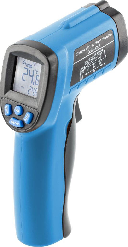 HÖGERT TECHNIK - Infrarot-Thermometer kontaktlos -50?°C bis +550?°C, digitales Laserthermometer mit 12:1 Optik, Celsius/Fahrenheit, für Werksta...