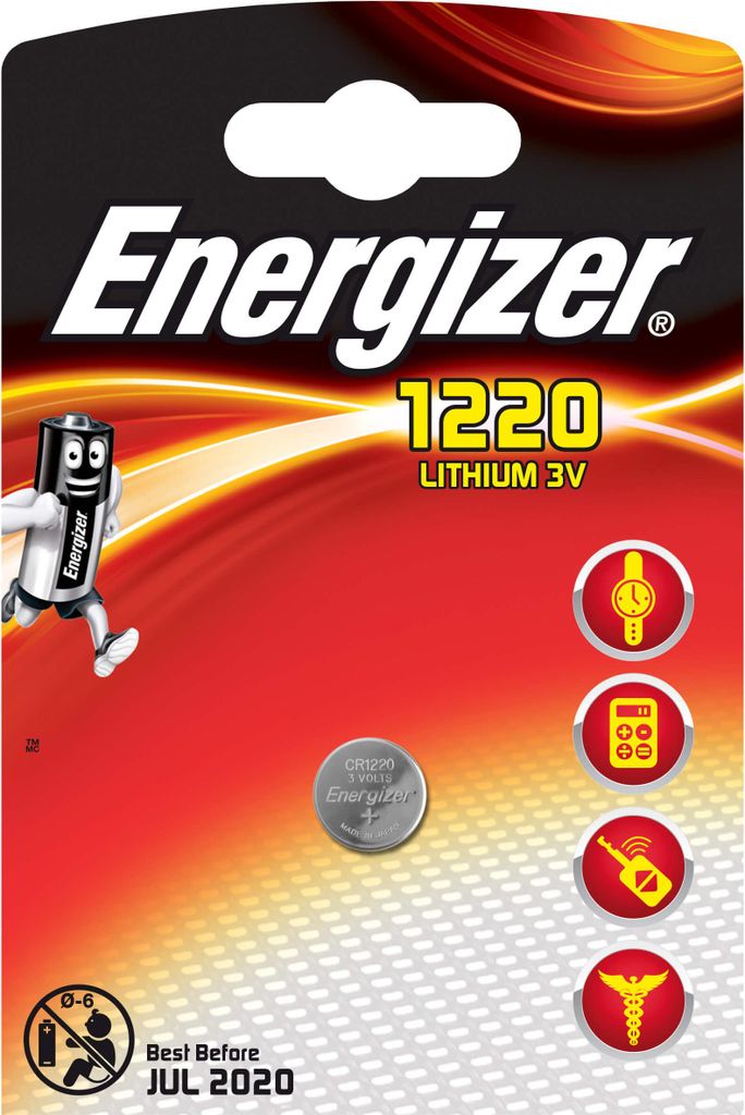 Energizer CR1220, Einwegbatterie, CR1220, Lithium, 3 V, 1 Produktbild 