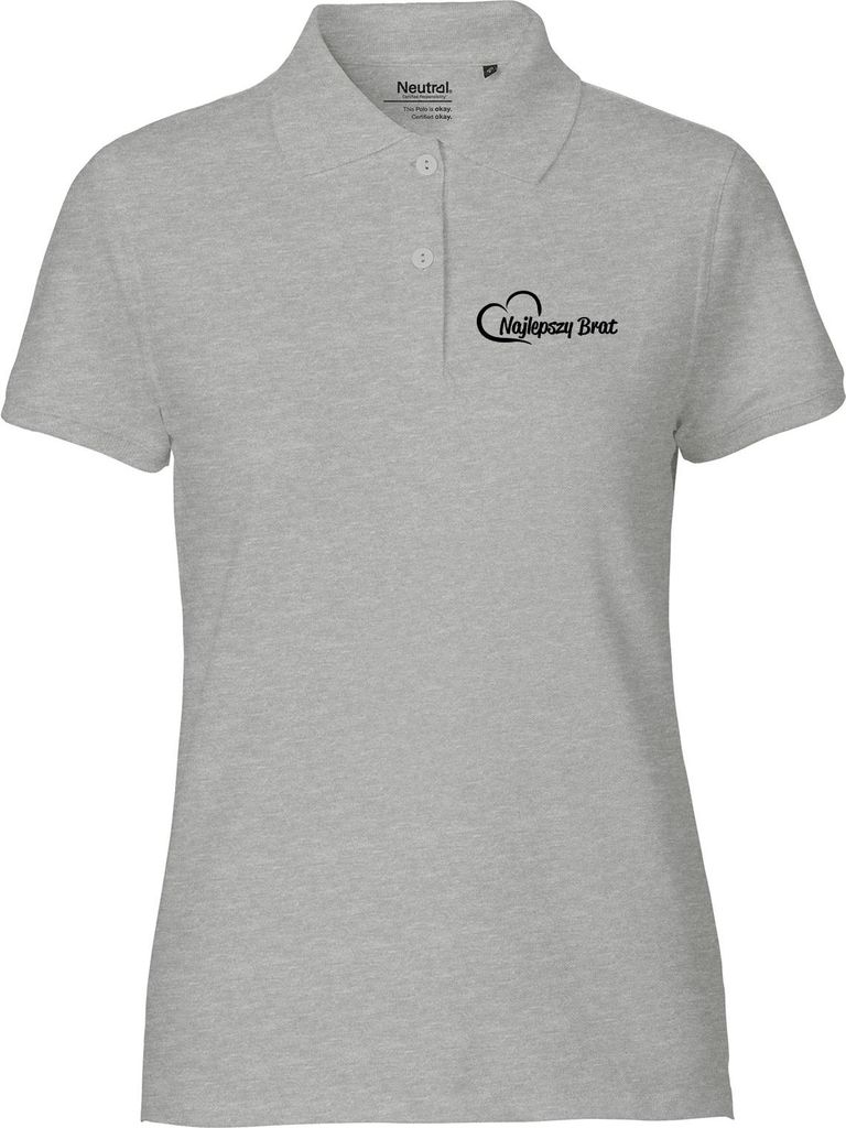 Huuraa Damen Polo Shirt Najlepszy Brat Serce S Sport Grey Bio Baumwolle Fairtrade Poloshirt Geschenkidee