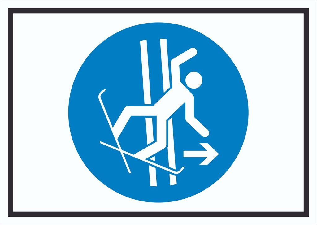 Bei Sturz sofort die Schleppspur verlassen Symbol Schild A0 Rückseite selbstklebend