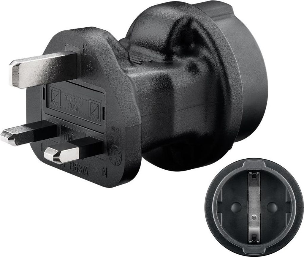 Goobay 95307 Netzadapter, Schwarz - Schutzkontaktbuchse Produktbild 