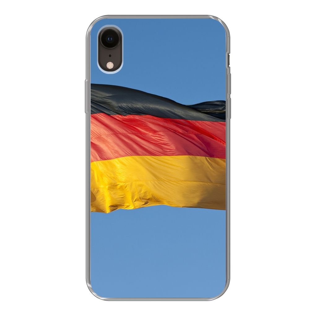 MuchoWow Handyhülle Schutzhülle Hülle für iPhone XR Foto der deutschen Flagge Silikon Softcase Handy Hülle - Schutzdeckel