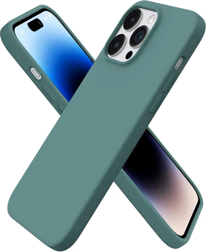 Étui iPhone 14 Pro Max en Silicone Souple Vert Pin Protection 6,7"