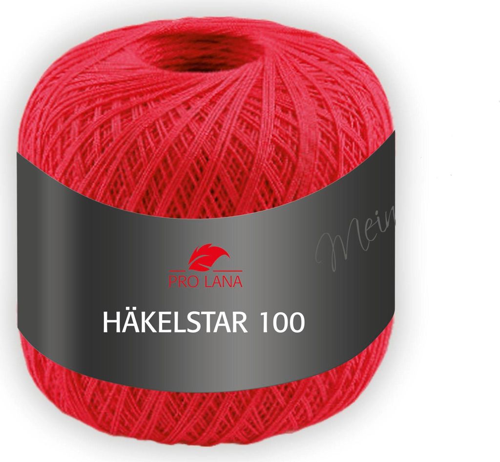 Pro Lana Häkelstar 100,100g,100% Baumwolle,Filethäkelgarn,566m LL, NS 1,5-2 mm 30 rot