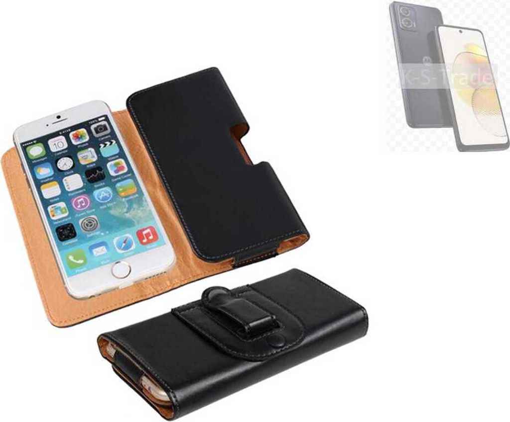 K-S-Trade Schützhülle Handyhülle kompatibel mit Motorola Moto G73 5G Holster Gürtel Tasche Schutzhülle Handy-Tasche Smartphone Case Seitentasche