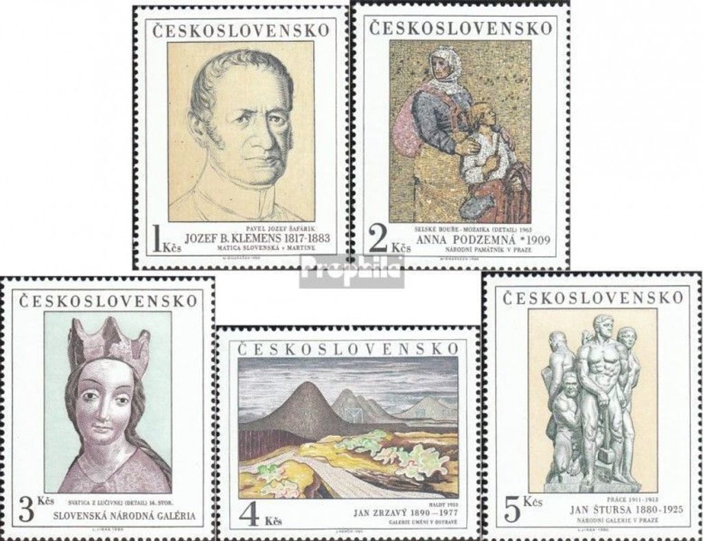 Briefmarken Tschechoslowakei 1980 Mi 2590-2594 (kompl.Ausg.) postfrisch Kunst