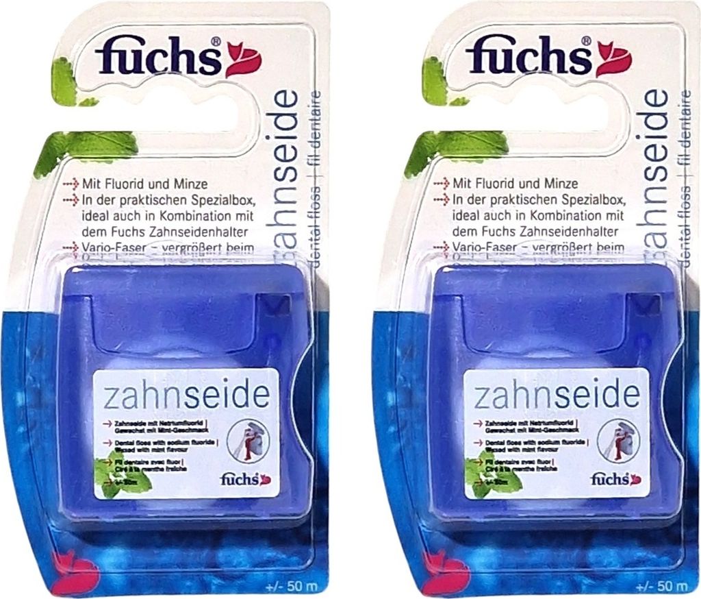 2x Fuchs Zahnseide gewachst mit Minze 2x 50 m