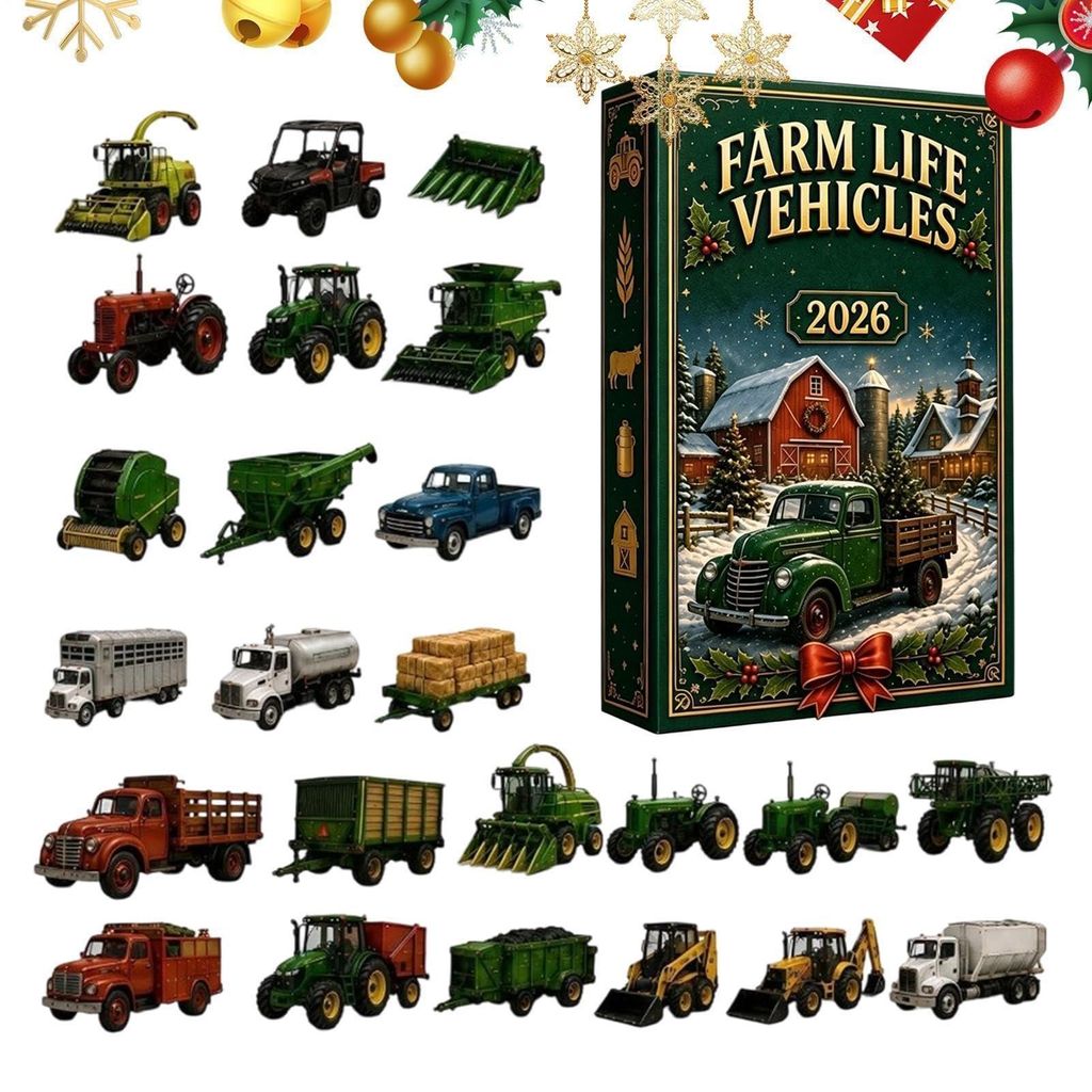 Adventní kalendář s zemědělskými vozidly pro Vánoce Obrázek produktu 