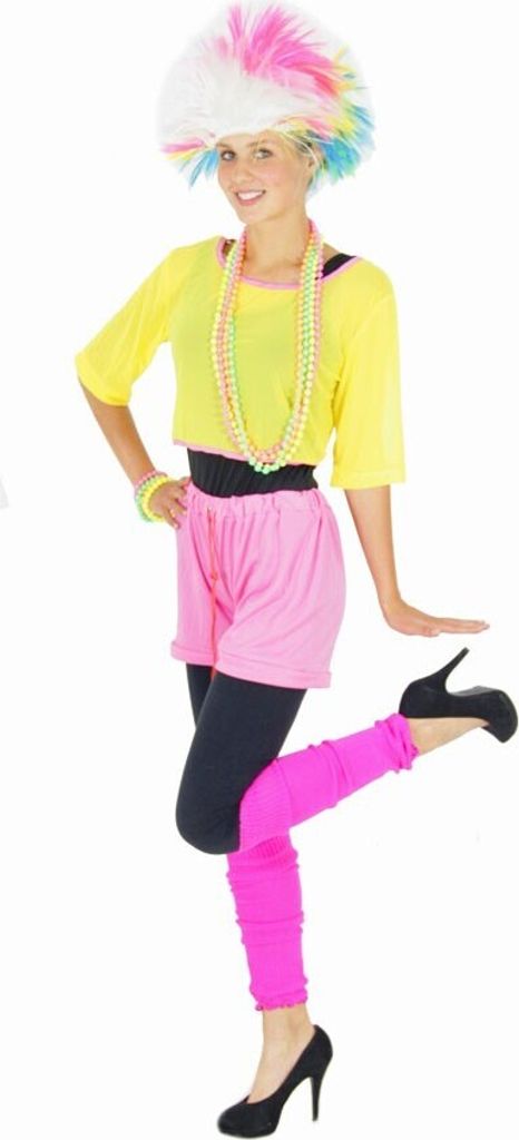 80er Jahre Aerobic Popstar Kostüm für Damen Gr. S - XL, Produktbild 