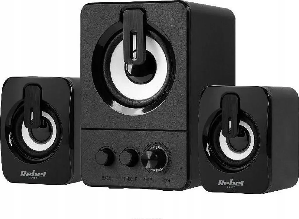 Haut-parleurs 2.1 Rebel Comp CS-50 - Son Puissant 11W et Caisson Basses - 2