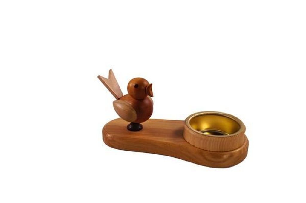 Kerzenhalter Vogel natur mit Teelicht Höhe=8cm NEU