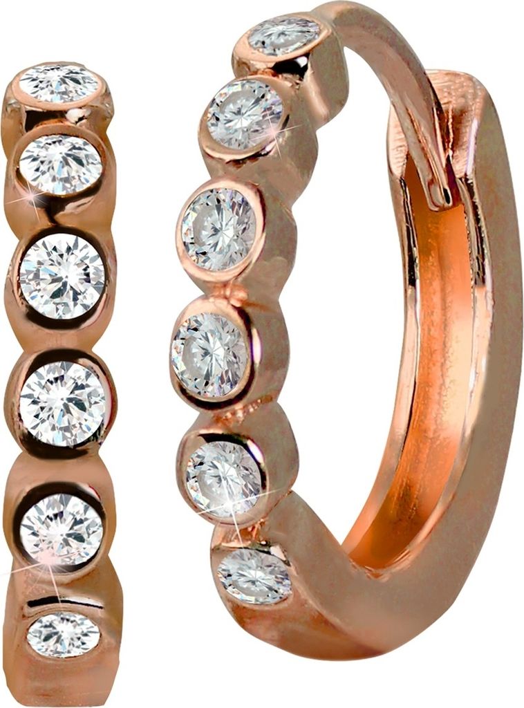 GoldDream Damen Ohrringe Creolen rose weiß D2GDO5628E