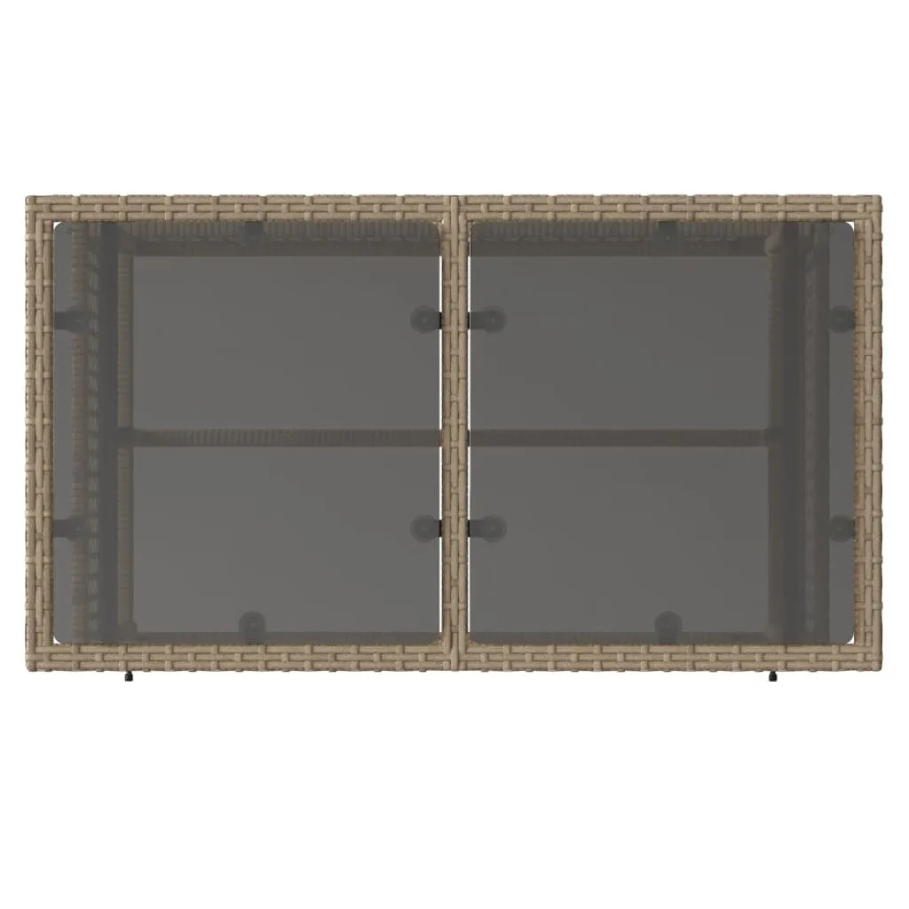 Aménagement jardin : ensemble 4 canapés beige polyrotin et table verre - 6