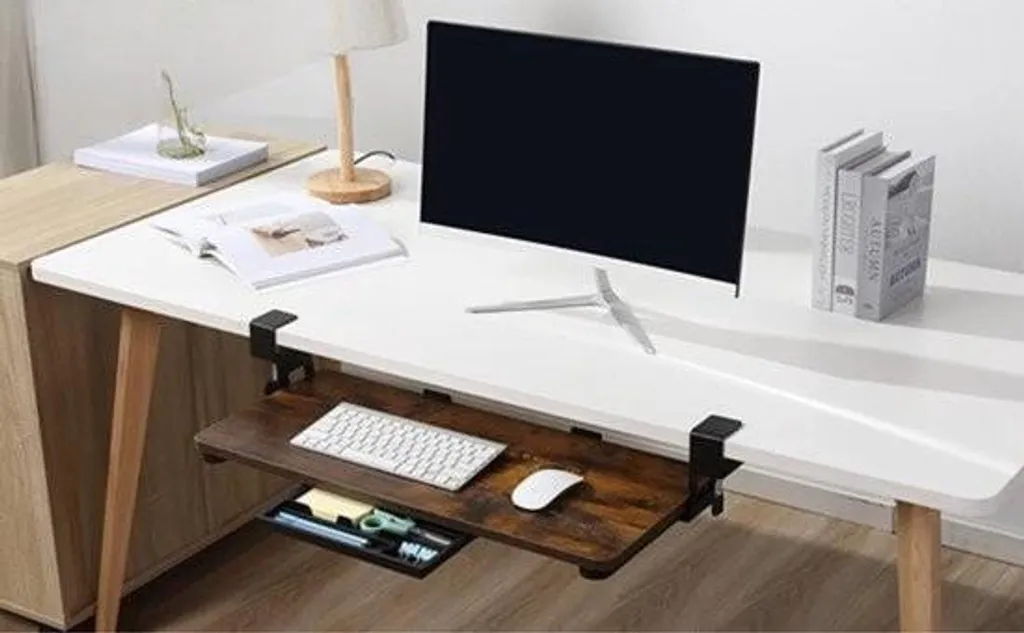 Tablette clavier design ergonomique avec pinces de fixation sans trou - 5
