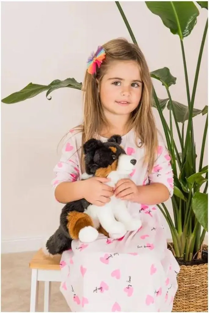 Chien en Peluche Border Collie Assis Teddy Hermann - Doudou de 30 cm - 3