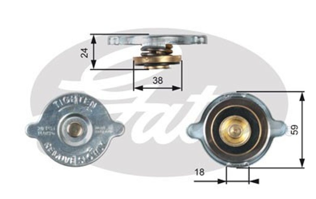 GATES RC125 Kühlerdeckel Kühlmittelbehälter 1,4 Bar 20 PSI passend für MERCEDES-BENZ SPRINTER 3-t Kasten (903) SPRINTER 3-t Bus (903)