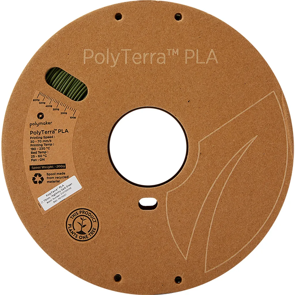 Polymaker PolyTerra PLA Army Dark Green 1.75mm 1kg Filament 3D - 4