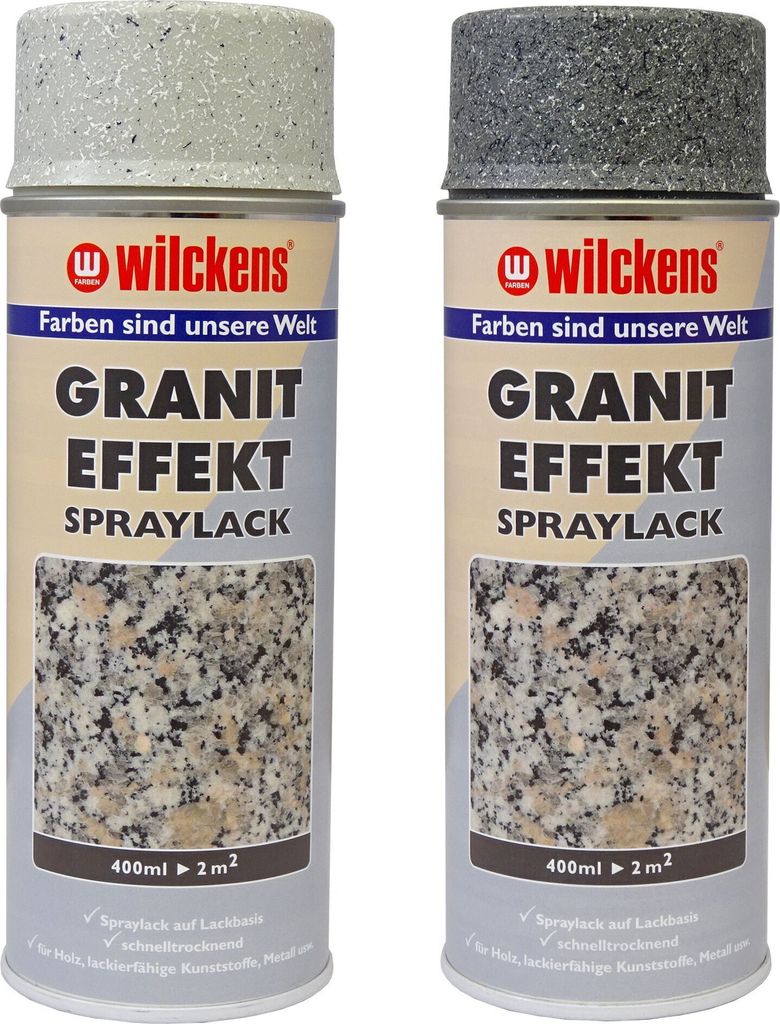 Wilckens Granit Effekt Spray Spraylack Granit-Look Sprühlack 400ml Spraydose, Farbe:Grau, Mengen:1