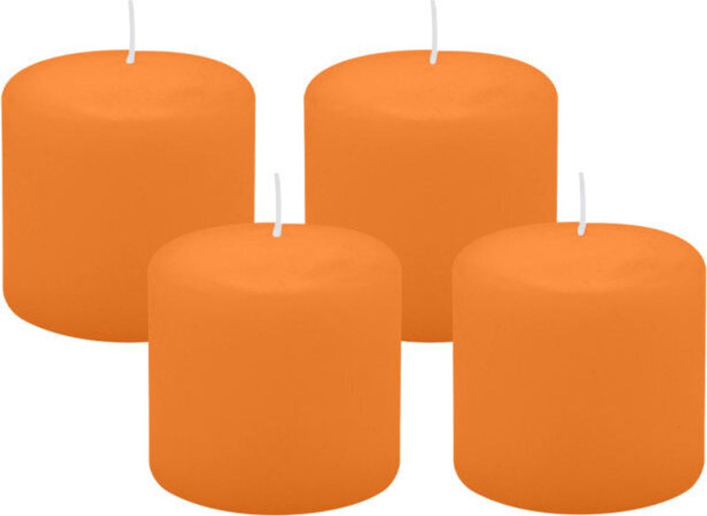4er Set Adventskranzkerzen Mango Orange Ø 60 x 60 mm