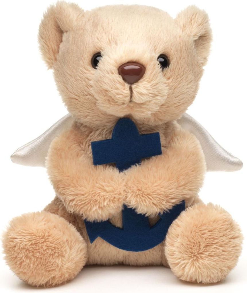 Teddybär Schutzengel mit Anker hellbraun 13 cm Plüschteddybär