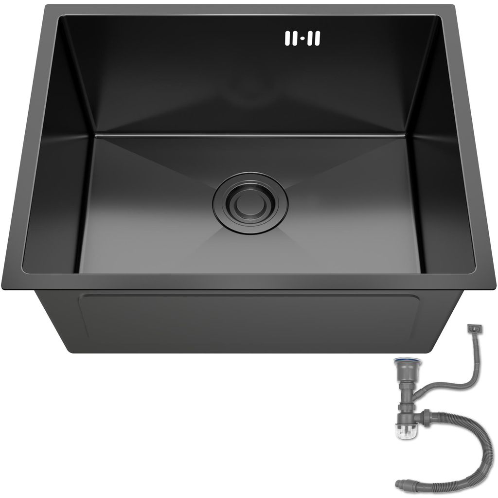 ANW HOME Edelstahlspüle 54x44 cm Schwarz Graphite Nano 304 Produktbild 