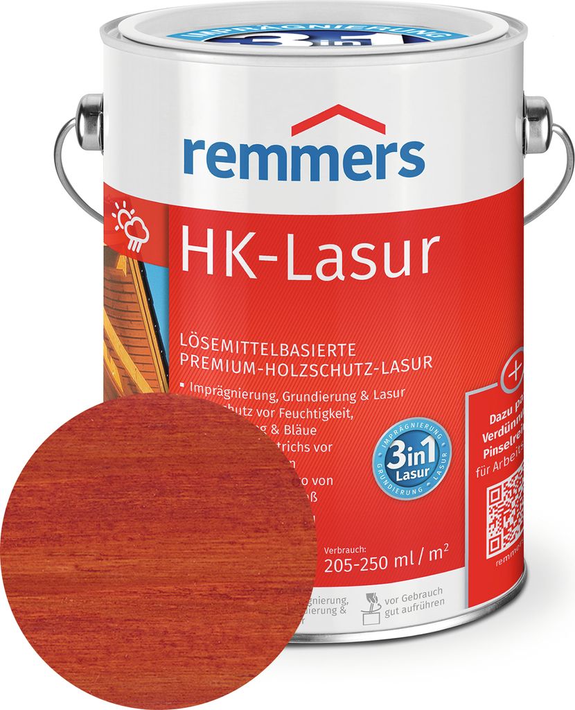 Remmers HK-Lasur 3w1 mahoń, 0,75 l, zewnętrzna bejca do Zdjęcie produktu 