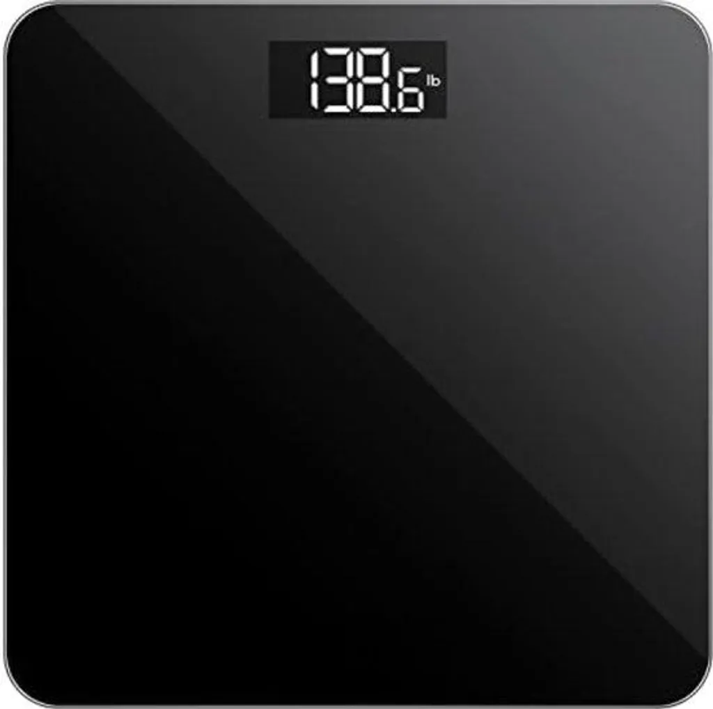 Pèse-personne Noir Ultra-plat en Verre Trempé - Écran LCD Haute Visibilité