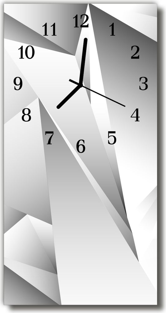 Tulup Glasuhr Wanduhr Küchenuhr Echt-Glas 30x60 Muster Weiß