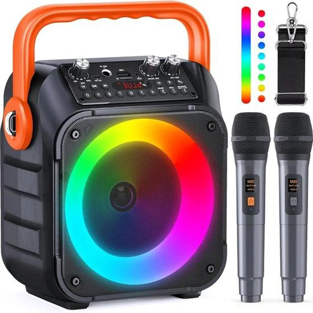 Microphone de karaoké portable Bluetooth idéal pour fêtes et anniversaires