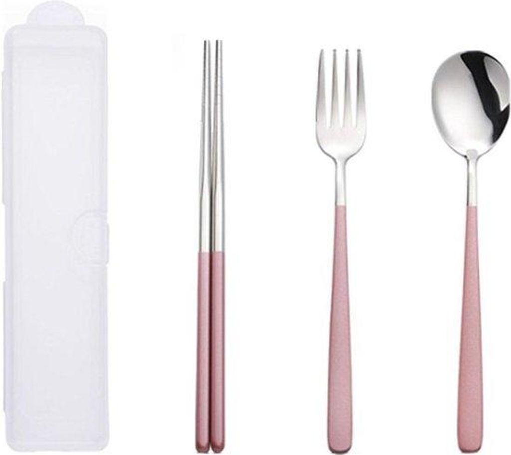 Stainless Steel Besteck - Besteckset mit Löffel Gabel - Waschmaschinenfest - Leicht zu Reinigen - Reisebesteck für den Urlaub