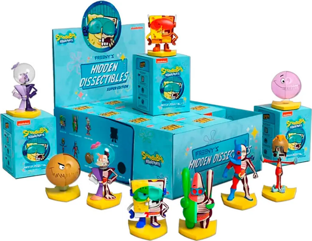 Figurines Bob l'éponge Mighty Jaxx Hidden Dissectibles S4 Boîte de 12